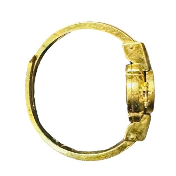 GRUEN Gosen Swiss Vintage Gold Plated Enamel Fleur De Lis Mechanical Manual Wind - Picture 10 of 13